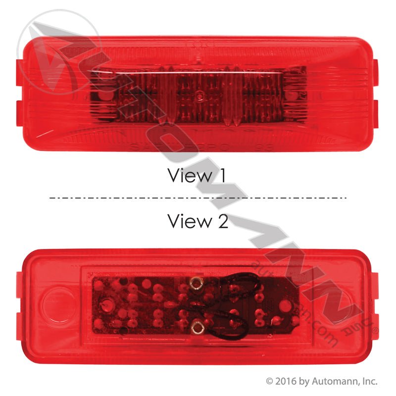 Red Marker & Clearance LED Light - 1 x 4 Inch 12-Diode - Trucklite 19250R 1960 G1902 571.LD19R12 571.LD19R12 - Automann - FLEETPRO PARTS & TIRES
