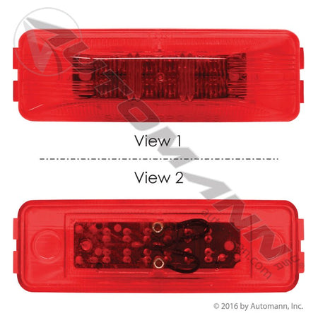 Red Marker & Clearance LED Light - 1 x 4 Inch 12-Diode - Trucklite 19250R 1960 G1902 571.LD19R12 571.LD19R12 - Automann - FLEETPRO PARTS & TIRES