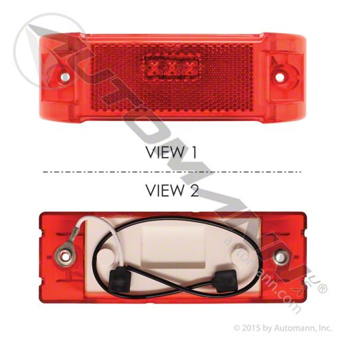 Reflex Marker & Clearance LED Light - 2 x 6 in Red 3-Diode with Pigtail - 2150 M20330R 571.LD21R3 571.LD21R3 - Automann - FLEETPRO PARTS & TIRES