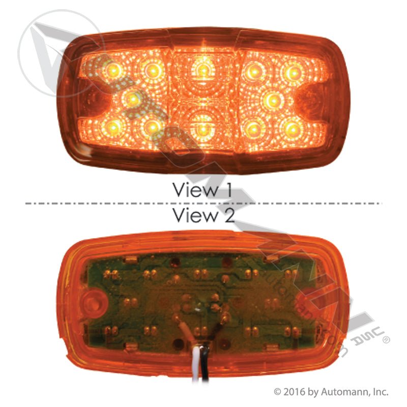 Bullseye Marker & Clearance LED Light - 2 x 4 in Amber 12-Diode - Trucklite 2660A Grote G4603 571.LD26A12 571.LD26A12 - Automann - FLEETPRO PARTS & TIRES