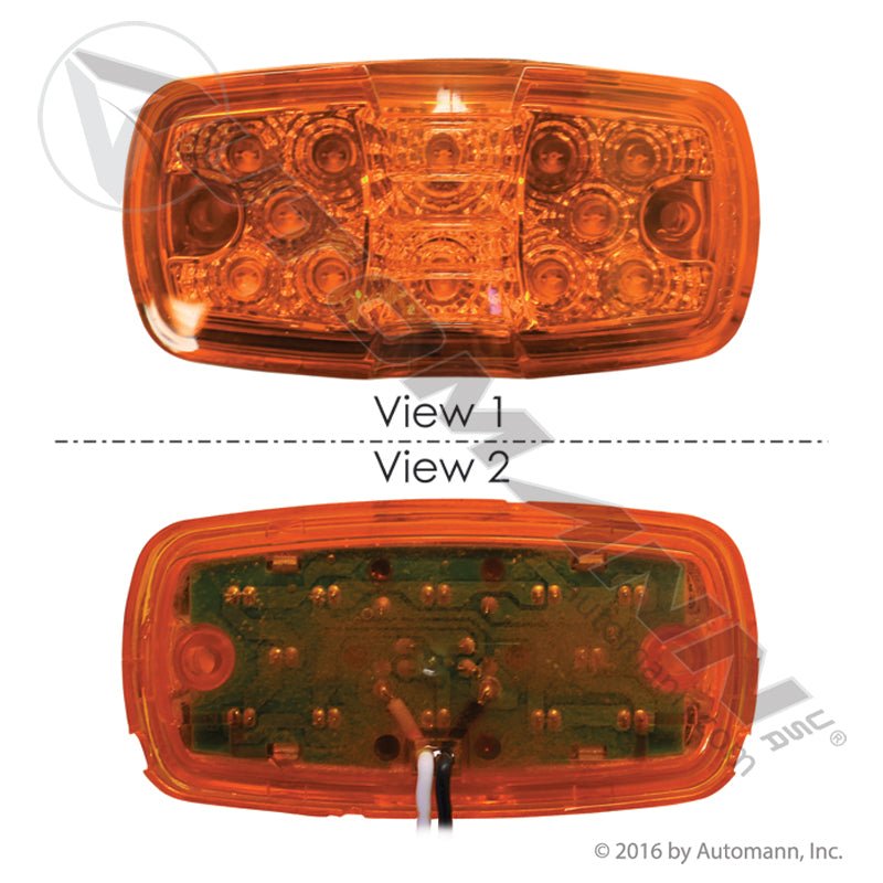 Bullseye Marker & Clearance LED Light - 2 x 4 in Amber 12-Diode - Trucklite 2660A Grote G4603 571.LD26A12 571.LD26A12 - Automann - FLEETPRO PARTS & TIRES