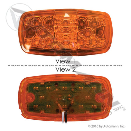 Bullseye Marker & Clearance LED Light - 2 x 4 in Amber 12-Diode - Trucklite 2660A Grote G4603 571.LD26A12 571.LD26A12 - Automann - FLEETPRO PARTS & TIRES