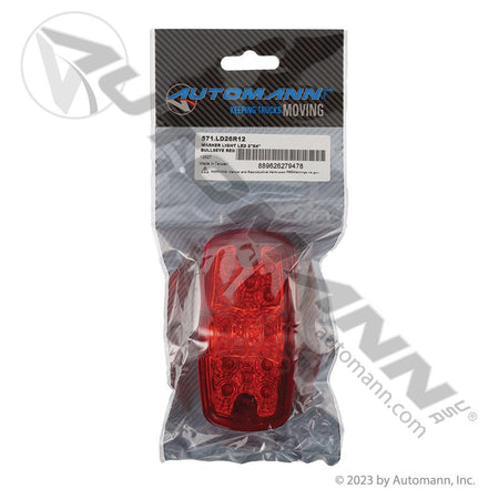Bullseye Marker & Clearance LED Light - 2 x 4 in Red 12-Diode - Trucklite 2660 Grote G4602 571.LD26R12 571.LD26R12 - Automann - FLEETPRO PARTS & TIRES