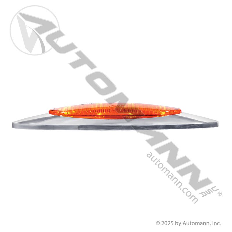 Oval Marker LED Light with Chrome Bezel - 2 x 6.5 in Amber 4-Diode - Grote 45582 45583 571.LD27A4M1 571.LD27A4M1 - Automann - FLEETPRO PARTS & TIRES