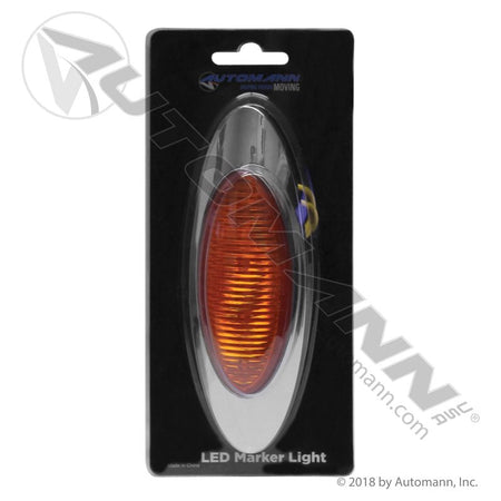 Oval Marker LED Light with Chrome Bezel - 2 x 6.5 in Amber 4-Diode - Grote 45582 45583 571.LD27A4M1 571.LD27A4M1 - Automann - FLEETPRO PARTS & TIRES