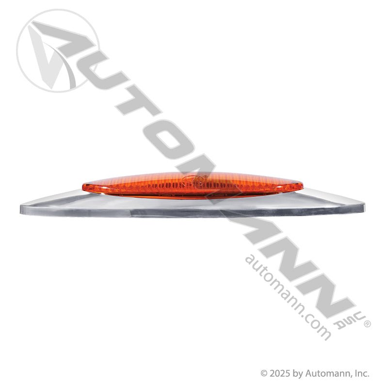 Oval Marker LED Light with Chrome Bezel - 2 x 6.5 in Amber 4-Diode - Grote 45582 45583 571.LD27A4M1 571.LD27A4M1 - Automann - FLEETPRO PARTS & TIRES
