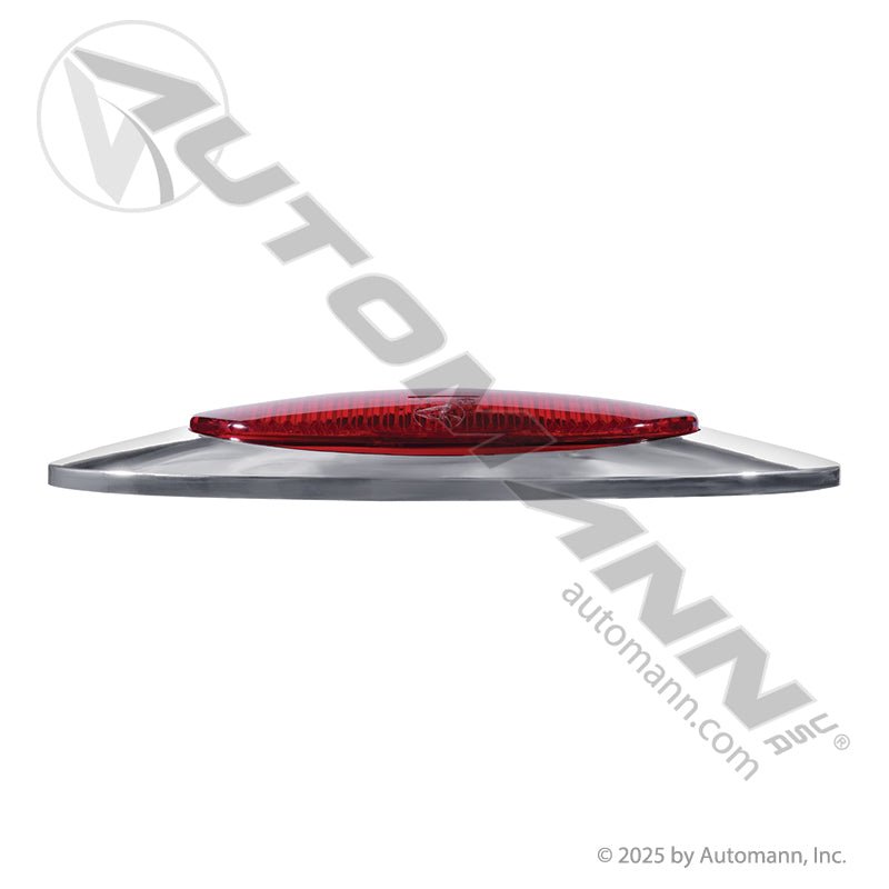 Marker LED Light with Chrome Bezel - 2 x 6-1/2 in Red 4-Diode - Grote 45582 Optronics 00212337 571.LD27R4M1 571.LD27R4M1 - Automann - FLEETPRO PARTS & TIRES