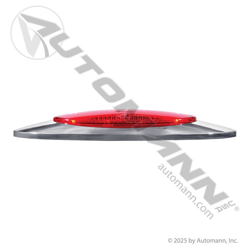 Marker LED Light with Chrome Bezel - 2 x 6-1/2 in Red 4-Diode - Grote 45582 Optronics 00212337 571.LD27R4M1 571.LD27R4M1 - Automann - FLEETPRO PARTS & TIRES