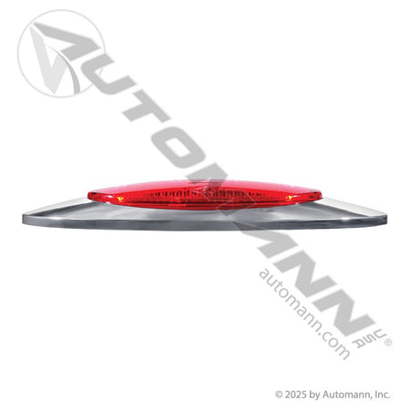 Marker LED Light with Chrome Bezel - 2 x 6-1/2 in Red 4-Diode - Grote 45582 Optronics 00212337 571.LD27R4M1 571.LD27R4M1 - Automann - FLEETPRO PARTS & TIRES