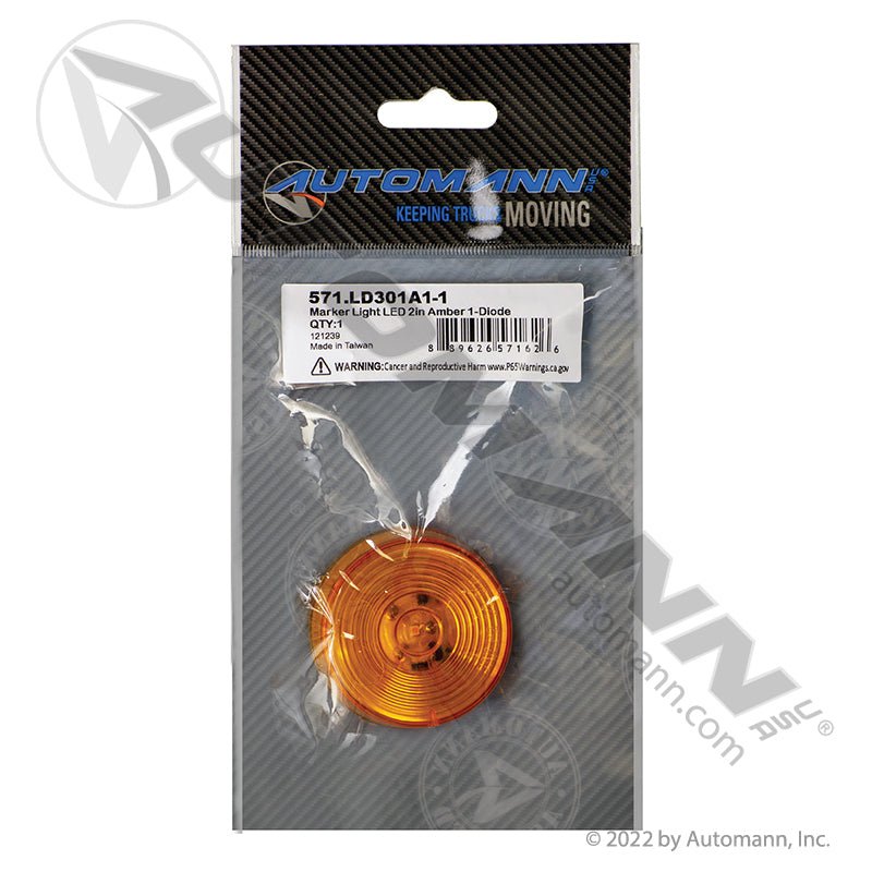 Round Marker & Clearance LED Light - 2 in Amber 1-Diode - 3058A 47113 MCL56ABP 571.LD301A1-1 571.LD301A1-1 - Automann - FLEETPRO PARTS & TIRES