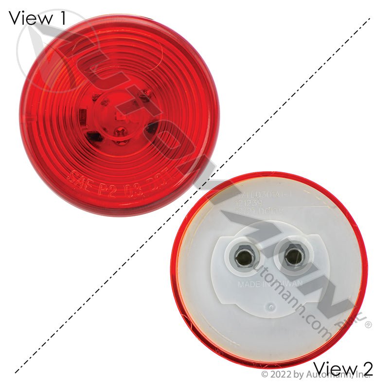 Round Marker & Clearance LED Light - 2 in Red 1-Diode with PL-10 Pigtail - 3058 47112 MCL56RB 571.LD301R1-1 571.LD301R1-1 - Automann - FLEETPRO PARTS & TIRES