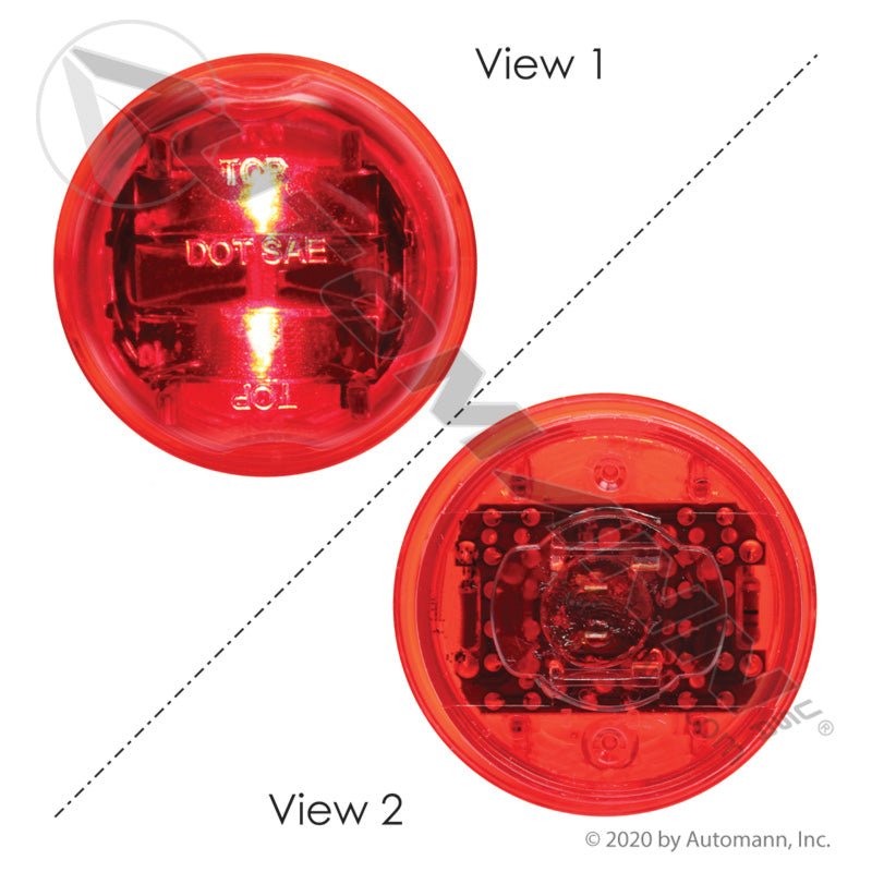 Marker Light LED 2 Inch Red - 8 - Diode PC Rated 571.LD302R8 30375R 571.LD302R8 - Automann - FLEETPRO PARTS & TIRES