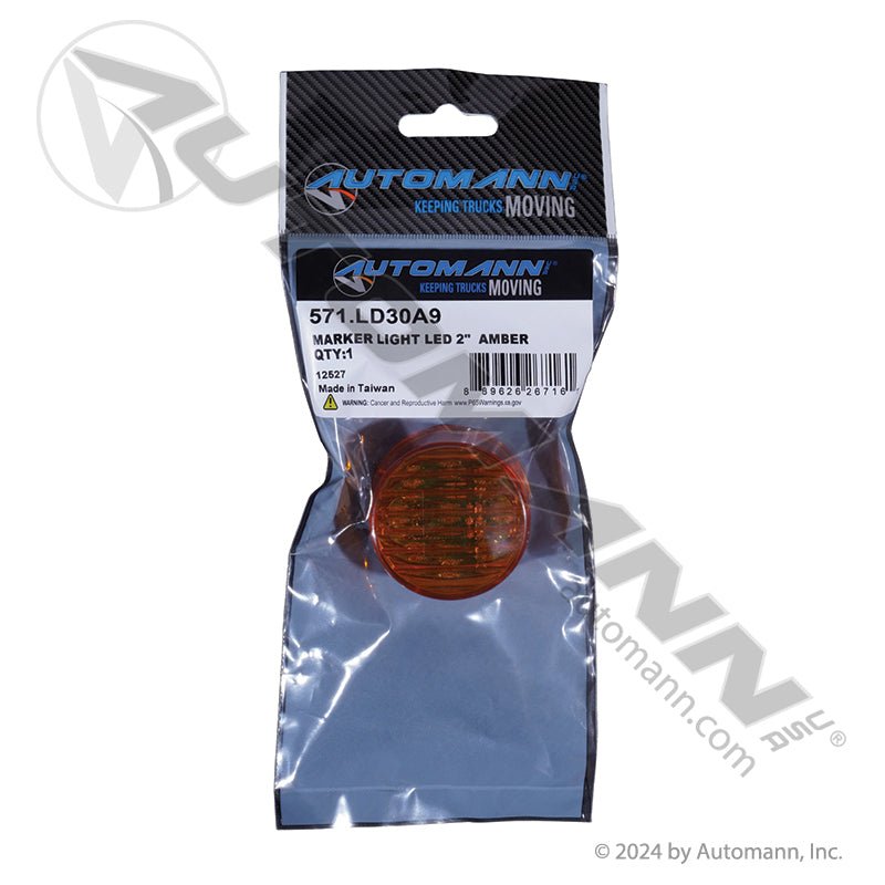 Round Marker & Clearance LED Light - 2 in Amber 9-Diode - Trucklite 3050A Grote G3003 571.LD30A9 571.LD30A9 - Automann - FLEETPRO PARTS & TIRES