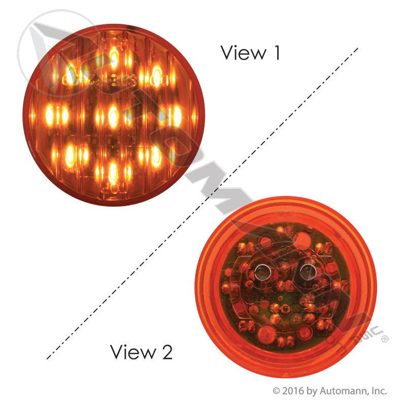Round Marker & Clearance LED Light - 2 in Amber 9-Diode - Trucklite 3050A Grote G3003 571.LD30A9 571.LD30A9 - Automann - FLEETPRO PARTS & TIRES