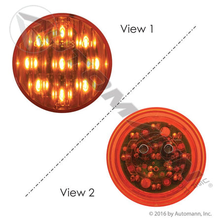 Round Marker & Clearance LED Light - 2 in Amber 9-Diode - Trucklite 3050A Grote G3003 571.LD30A9 571.LD30A9 - Automann - FLEETPRO PARTS & TIRES