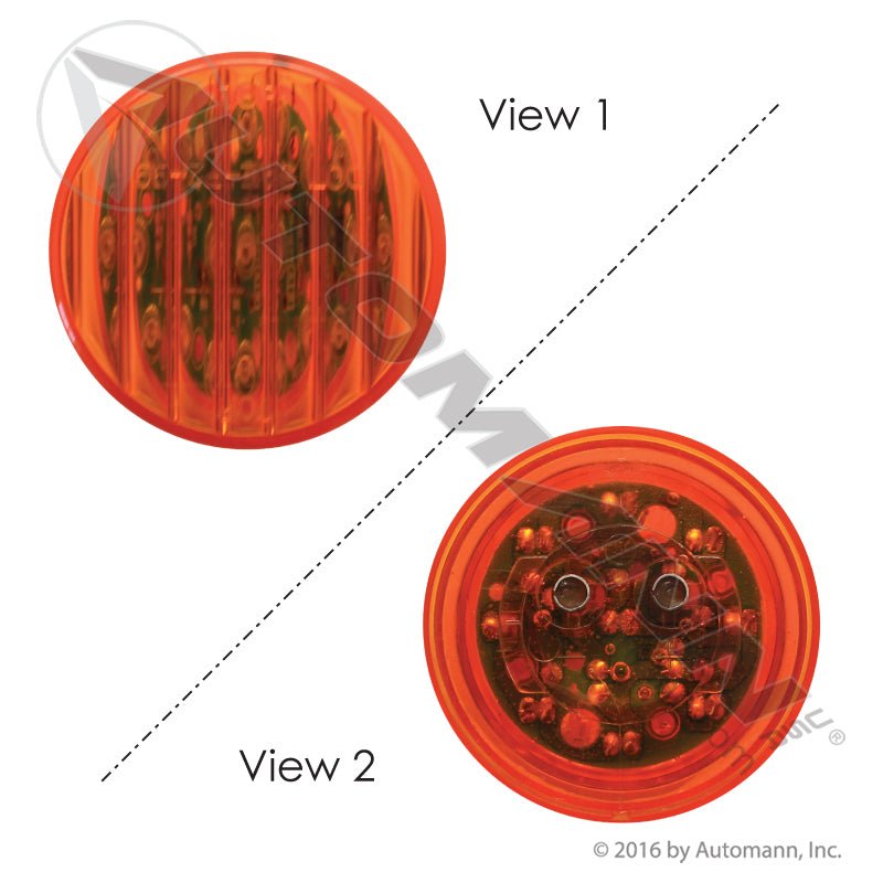 Round Marker & Clearance LED Light - 2 in Amber 9-Diode - Trucklite 3050A Grote G3003 571.LD30A9 571.LD30A9 - Automann - FLEETPRO PARTS & TIRES