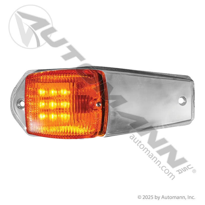 Cab Marker LED Light - Amber 31-Diode Chrome Housing for Peterbilt & Kenworth - 39996 571.LD322A36 571.LD322A36 - Automann - FLEETPRO PARTS & TIRES