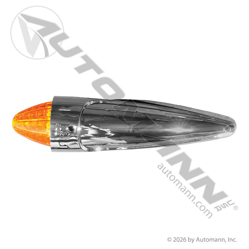 Cab Marker Light LED Amber 19-Diode Chrome - Kenworth/Mack 10.433in C to C - 39823 571.LD323A19-1 571.LD323A19-1 - Automann - FLEETPRO PARTS & TIRES
