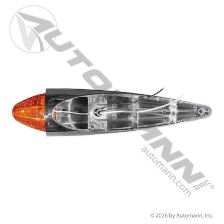 Cab Marker Light LED Amber 19-Diode Chrome - Kenworth/Mack 10.433in C to C - 39823 571.LD323A19-1 571.LD323A19-1 - Automann - FLEETPRO PARTS & TIRES