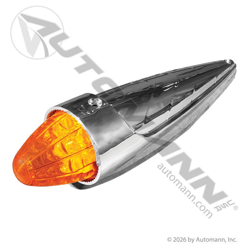 Cab Marker Light LED Amber 19-Diode Chrome - Kenworth/Mack 10.433in C to C - 39823 571.LD323A19-1 571.LD323A19-1 - Automann - FLEETPRO PARTS & TIRES