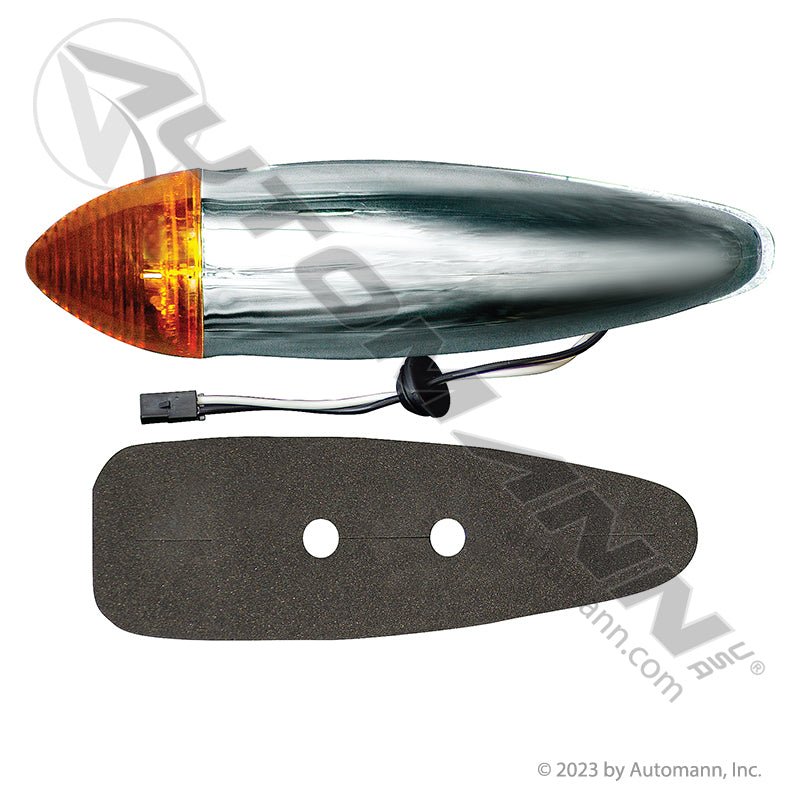 Cab Marker Light LED Amber 8-Diode Bullet 2-1/4in x 10in - 6in C to C Chrome - Trucklite 26361Y4 571.LD328A8 571.LD328A8 - Automann - FLEETPRO PARTS & TIRES