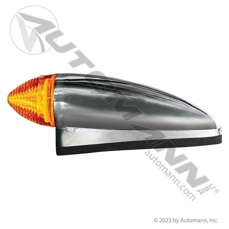 Cab Marker Light LED Amber 8-Diode Bullet 2-1/4in x 10in - 6in C to C Chrome - Trucklite 26361Y4 571.LD328A8 571.LD328A8 - Automann - FLEETPRO PARTS & TIRES
