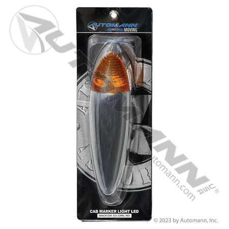 Cab Marker Light LED Amber 8-Diode Bullet 2-1/4in x 10in - 6in C to C Chrome - Trucklite 26361Y4 571.LD328A8 571.LD328A8 - Automann - FLEETPRO PARTS & TIRES