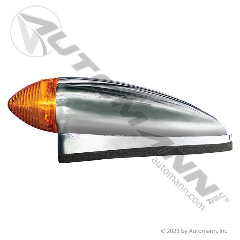 Cab Marker Light LED Amber 8-Diode Bullet 2-1/4in x 10in - 6in C to C Chrome - Trucklite 26361Y4 571.LD328A8 571.LD328A8 - Automann - FLEETPRO PARTS & TIRES