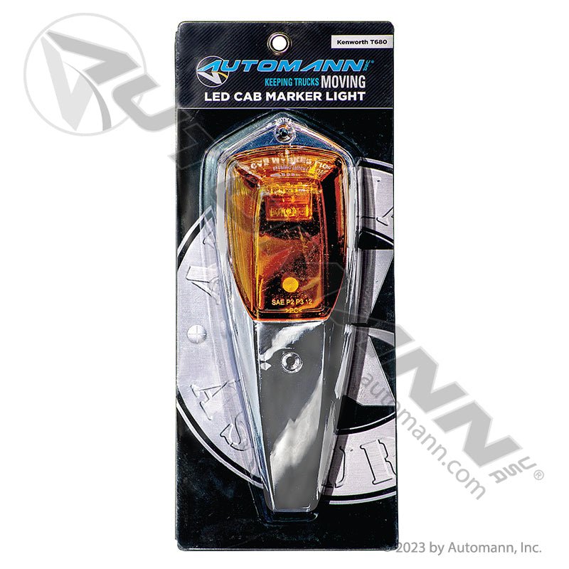 Cab Marker Lamp LED Amber 3-Diode - Kenworth T680/T880 3-3/4in x 10-1/2in - Paccar 5011-001 571.LD329A3 571.LD329A3 - Automann - FLEETPRO PARTS & TIRES