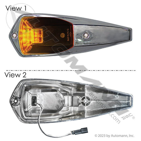 Cab Marker Lamp LED Amber 3-Diode - Kenworth T680/T880 3-3/4in x 10-1/2in - Paccar 5011-001 571.LD329A3 571.LD329A3 - Automann - FLEETPRO PARTS & TIRES