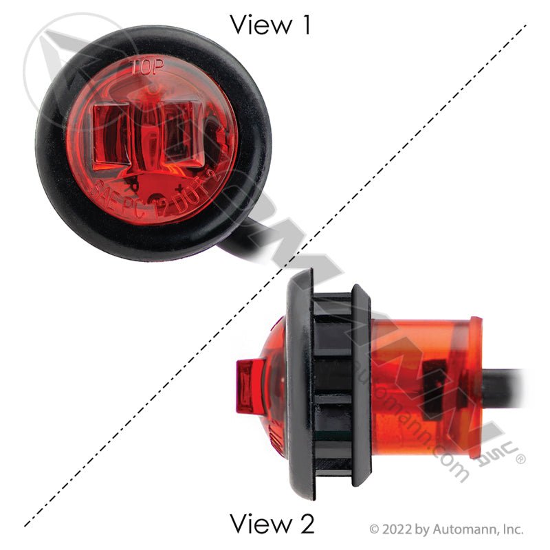 Red 3/4 LED Marker Light - 1 - Diode Bullet Plug - 33050R 181KRBT2 571.LD33PR1-BLT - Automann - FLEETPRO PARTS & TIRES