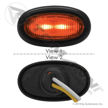 Mini Oval Amber LED Marker Light – 2 Diode Bullet Connectors – Replaces Grote 47963 571.LD34A2 - Automann - FLEETPRO PARTS & TIRES