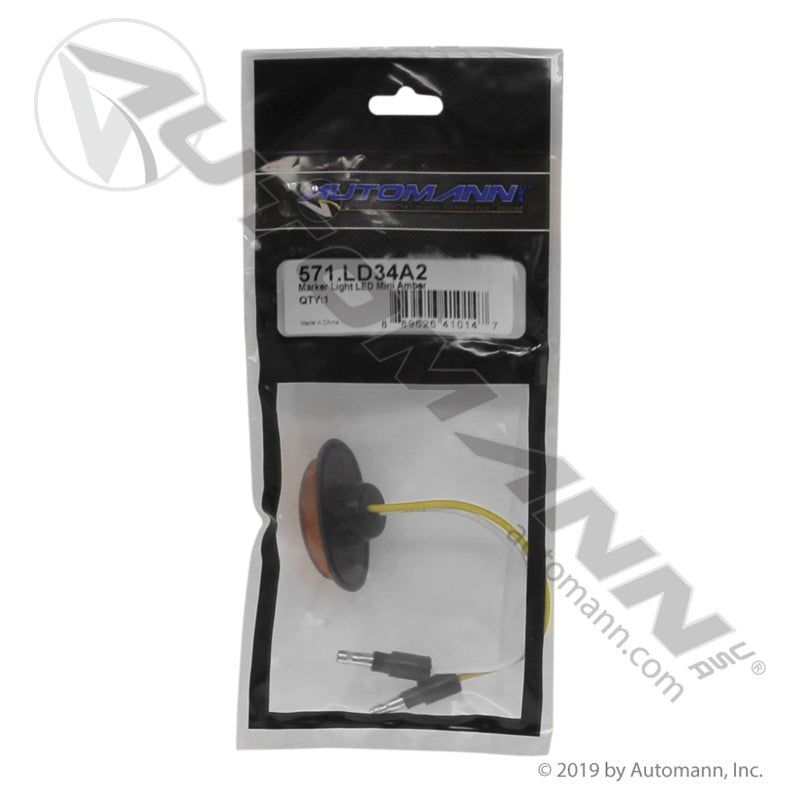 Mini Oval Amber LED Marker Light – 2 Diode Bullet Connectors – Replaces Grote 47963 571.LD34A2 - Automann - FLEETPRO PARTS & TIRES
