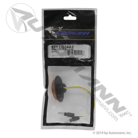 Mini Oval Amber LED Marker Light – 2 Diode Bullet Connectors – Replaces Grote 47963 571.LD34A2 - Automann - FLEETPRO PARTS & TIRES