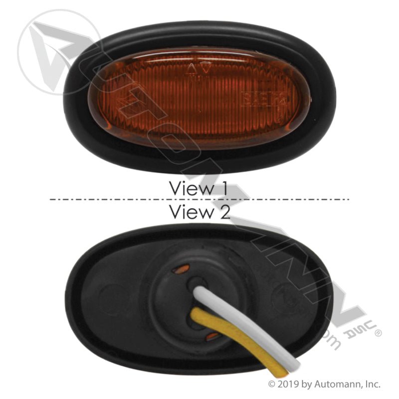 Mini Oval Amber LED Marker Light – 2 Diode Bullet Connectors – Replaces Grote 47963 571.LD34A2 - Automann - FLEETPRO PARTS & TIRES