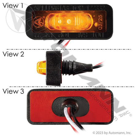 Amber Dual Function Marker Light - 3 - Diode Hardwired - 571.LD361A3 36203Y 571.LD361A3 - Automann - FLEETPRO PARTS & TIRES