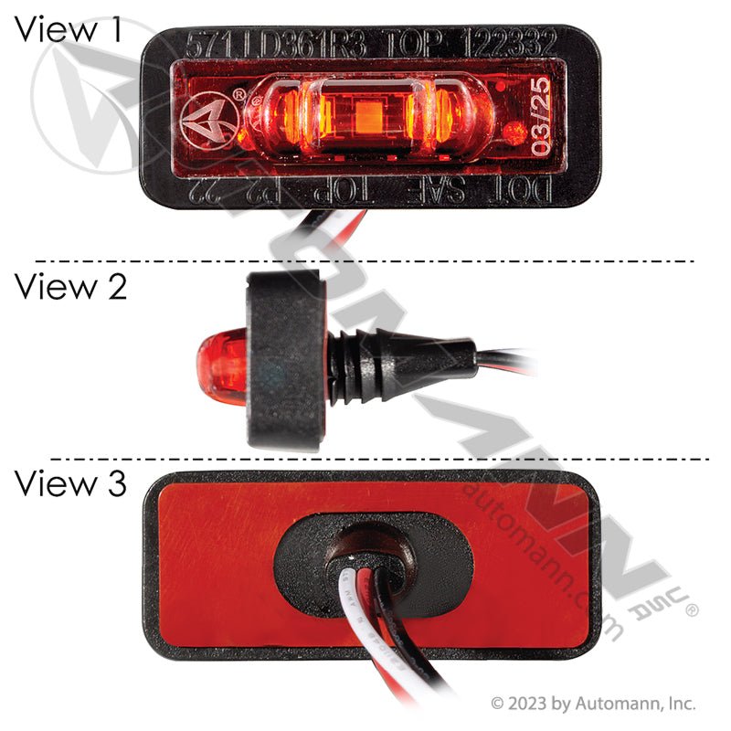 Marker Light LED Dual Function - Red 3 - Diode Adhesive Mount 571.LD361R3 571.LD361R3 - Automann - FLEETPRO PARTS & TIRES