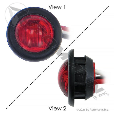 Marker Light LED Dual Function Red 3/4in Round 3-Wire - Trucklite 36203R M271RBT3 571.LD363R3 571.LD363R3 - Automann - FLEETPRO PARTS & TIRES