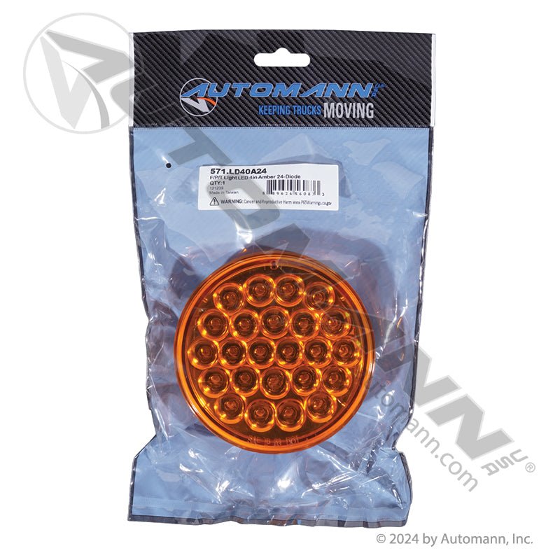 Front Park Turn LED Light - 4 Inch Amber 24-Diode with Reflector - Grand General 78270 571.LD40A24 571.LD40A24 - Automann - FLEETPRO PARTS & TIRES
