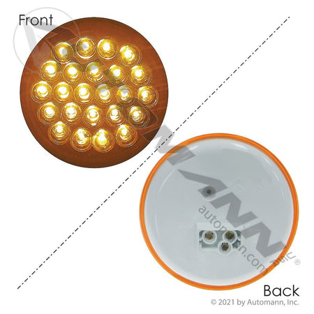 Front Park Turn LED Light - 4 Inch Amber 24-Diode with Reflector - Grand General 78270 571.LD40A24 571.LD40A24 - Automann - FLEETPRO PARTS & TIRES