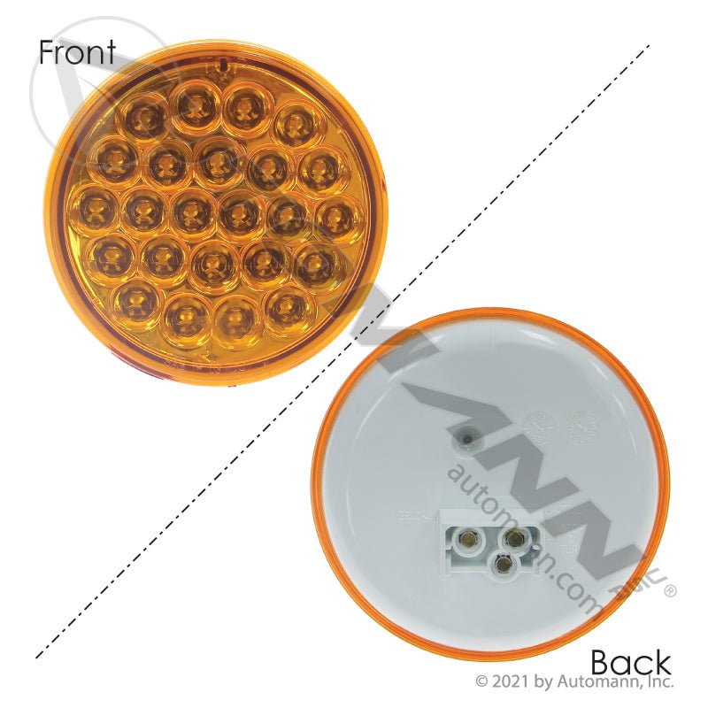 Front Park Turn LED Light - 4 Inch Amber 24-Diode with Reflector - Grand General 78270 571.LD40A24 571.LD40A24 - Automann - FLEETPRO PARTS & TIRES