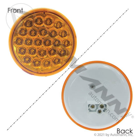 Front Park Turn LED Light - 4 Inch Amber 24-Diode with Reflector - Grand General 78270 571.LD40A24 571.LD40A24 - Automann - FLEETPRO PARTS & TIRES