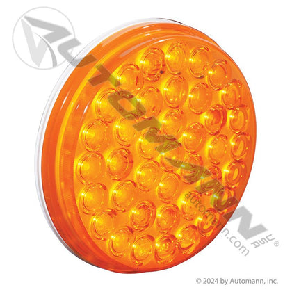 Front Park Turn LED Light - 4 Inch Round Amber PL-3 Grommet Mount - Truck-Lite 4050A Grote G4003 571.LD40A39 571.LD40A39 - Automann - FLEETPRO PARTS & TIRES