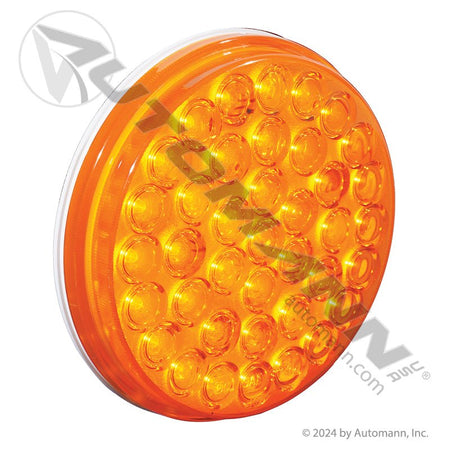 Front Park Turn LED Light - 4 Inch Round Amber PL-3 Grommet Mount - Truck-Lite 4050A Grote G4003 571.LD40A39 571.LD40A39 - Automann - FLEETPRO PARTS & TIRES
