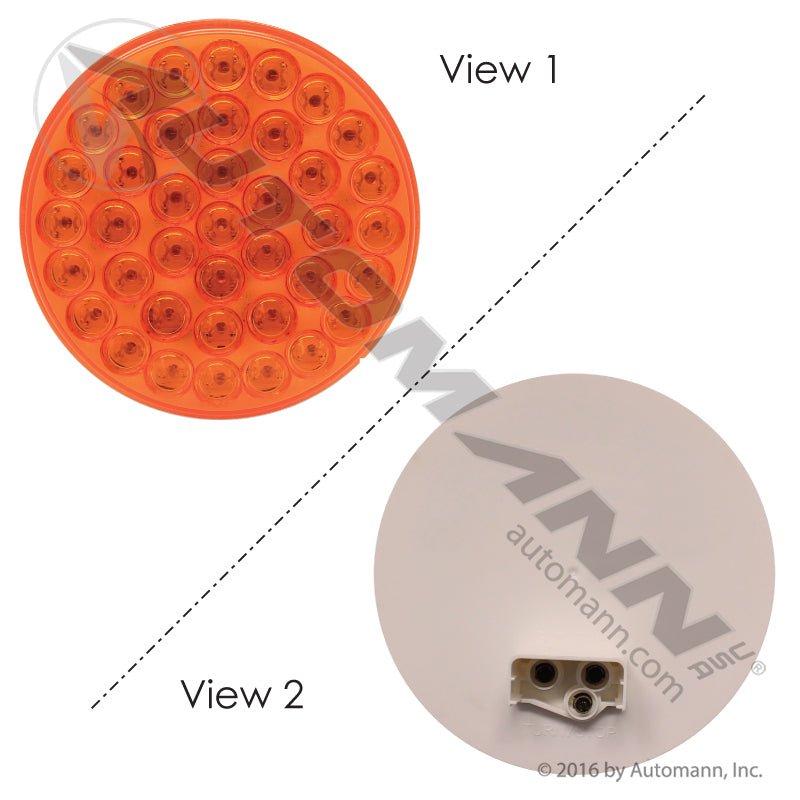 Front Park Turn LED Light - 4 Inch Round Amber PL-3 Grommet Mount - Truck-Lite 4050A Grote G4003 571.LD40A39 571.LD40A39 - Automann - FLEETPRO PARTS & TIRES