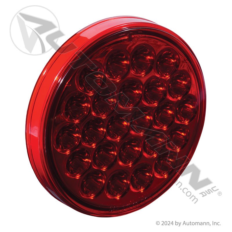 Stop Turn Tail LED Light - 4 Inch Round Red 24-Diode with Reflector - Grand General 78273BP 571.LD40R24 571.LD40R24 - Automann - FLEETPRO PARTS & TIRES