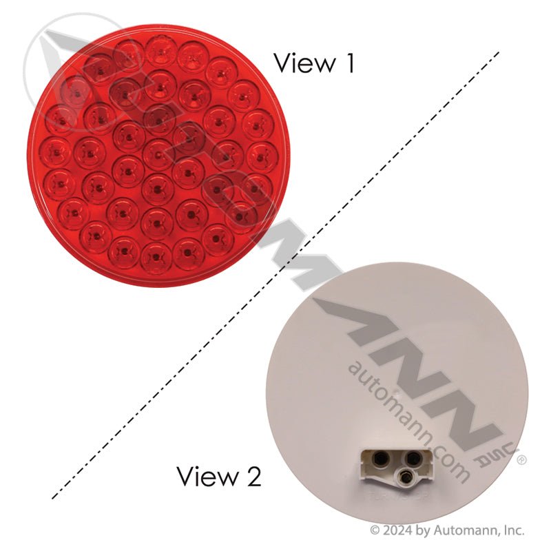 4 Inch Round LED Tail Light – 39 - Diode Red – Replaces Truck - lite 4050 571.LD40R39 - Automann - FLEETPRO PARTS & TIRES