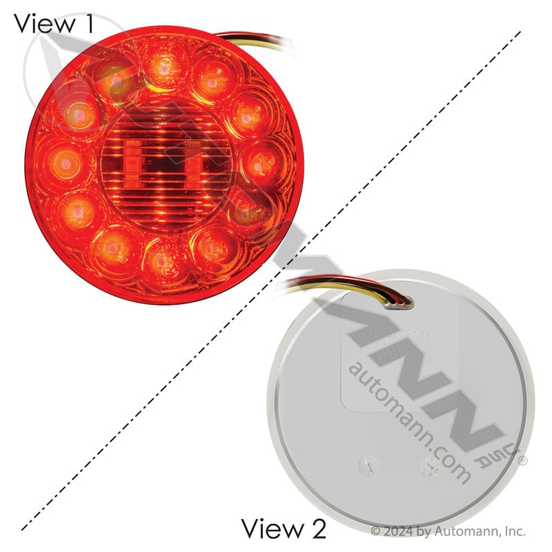 Stop Turn Tail & Back-Up LED Light - 4 Inch Red/White 14-Diode 55162 571.LD40RW14 571.LD40RW14 - Automann - FLEETPRO PARTS & TIRES