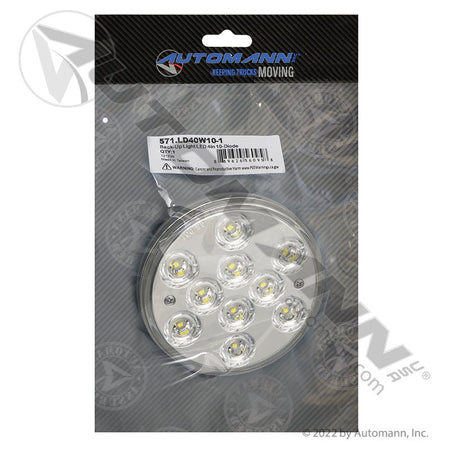 Back-Up LED Light - 4 Inch Round Clear 10-Diode with Reflector - Buyers Products 5624350 571.LD40W10-1 571.LD40W10-1 - Automann - FLEETPRO PARTS & TIRES