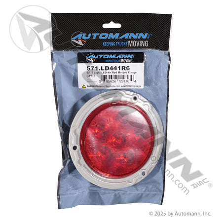 Red 4in LED Flange Light - 6 - Diode Weathertight Plug - 44322R 818R7 STL13RFMB 571.LD441R6 - Automann - FLEETPRO PARTS & TIRES